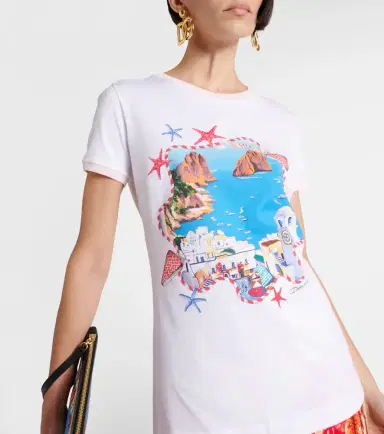 Dolce & Gabbana Capri printed cotton jersey T-shirt | Thumbnail 2