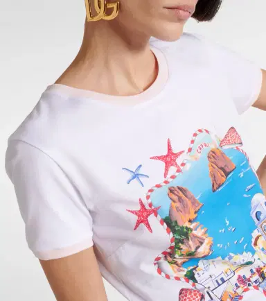 Dolce & Gabbana Capri printed cotton jersey T-shirt | Thumbnail 5