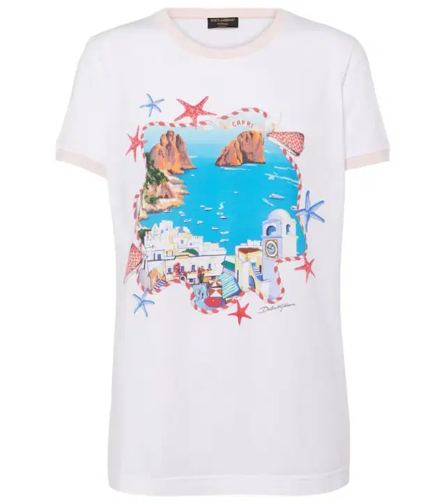 Dolce & Gabbana Capri printed cotton jersey T-shirt