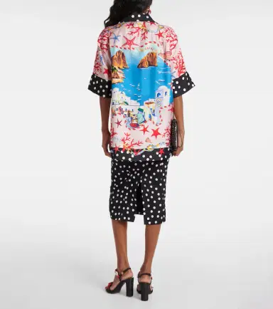 Dolce & Gabbana Capri printed silk satin shirt | Thumbnail 4 Dolce & Gabbana Capri printed silk satin shirt | Thumbnail 4