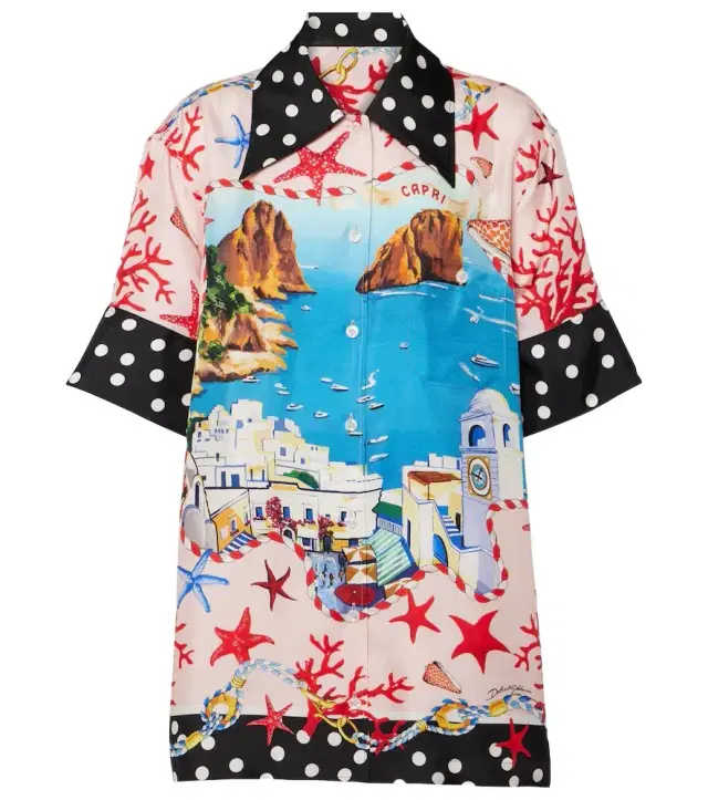 Dolce & Gabbana Capri printed silk satin shirt