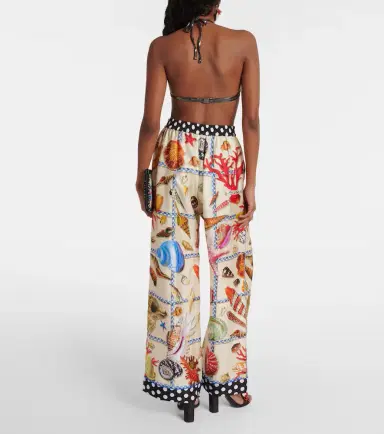 Dolce & Gabbana Capri printed silk satin palazzo pants | Thumbnail 3