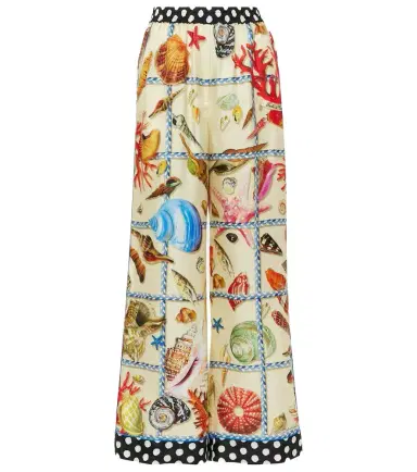 Dolce & Gabbana Capri printed silk satin palazzo pants | Thumbnail 1