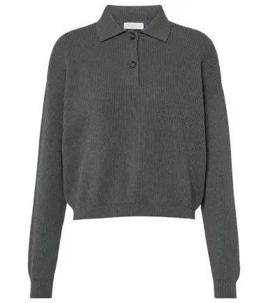 Brunello Cucinelli Cotton polo sweater | Thumbnail 1