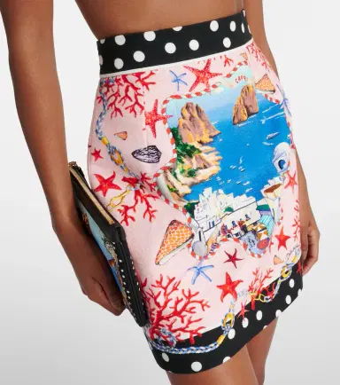 Dolce & Gabbana Capri printed cotton miniskirt | Thumbnail 2