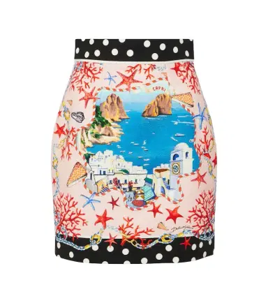 Dolce & Gabbana Capri printed cotton miniskirt | Thumbnail 1