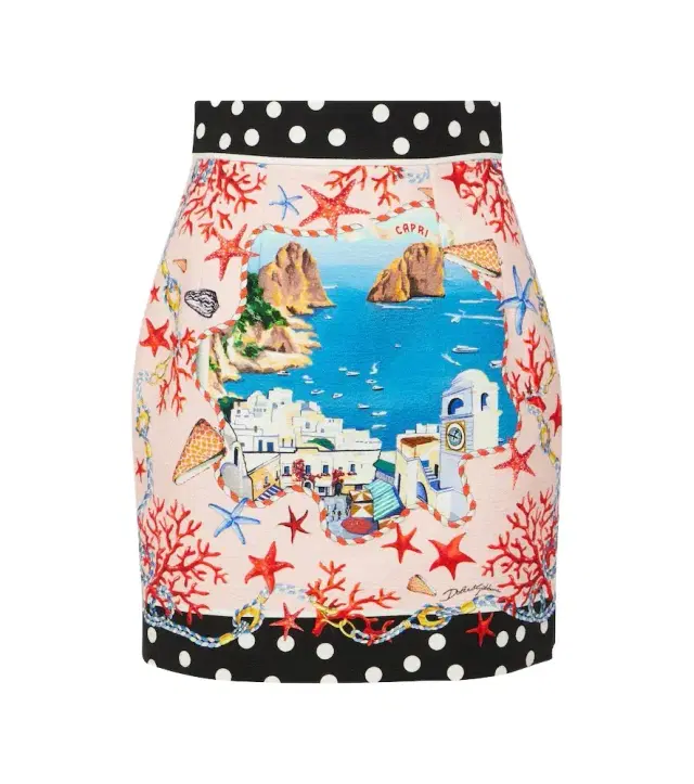 Dolce & Gabbana Capri printed cotton miniskirt