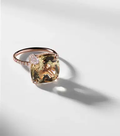 Bucherer Fine Jewellery Peekaboo 18kt rose gold ring with beryl and diamonds | Thumbnail 5