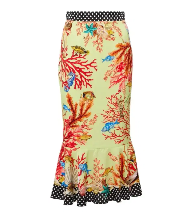 Dolce & Gabbana Capri printed silk-blend midi skirt