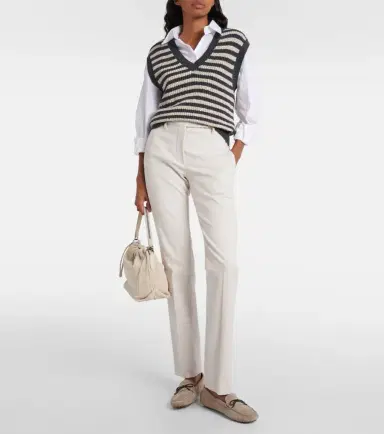 Brunello Cucinelli Cotton-blend slim pants | Thumbnail 3
