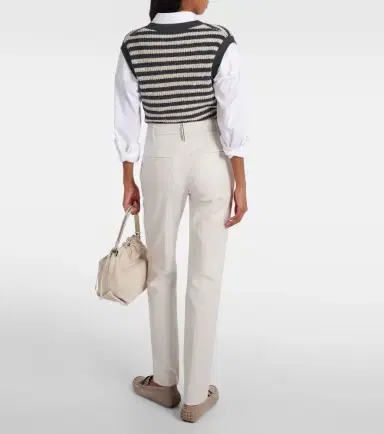 Brunello Cucinelli Cotton-blend slim pants | Thumbnail 4
