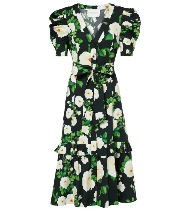 Carolina Herrera Floral cotton-blend midi dress