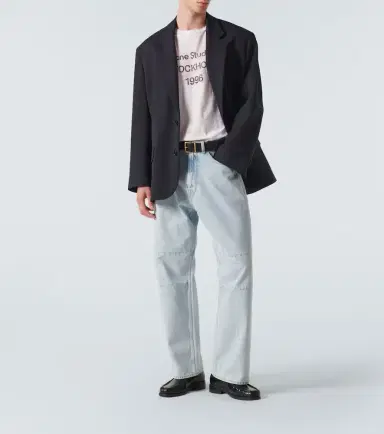 Acne Studios Logo distressed jersey T-shirt | Thumbnail 3