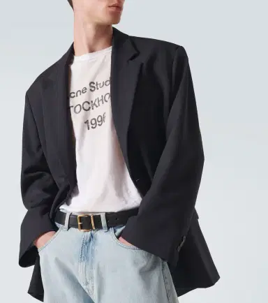 Acne Studios Logo distressed jersey T-shirt | Thumbnail 4