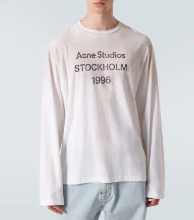 Acne Studios Logo distressed jersey T-shirt | Thumbnail 5