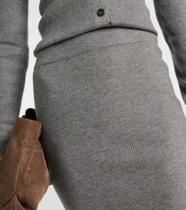 Brunello Cucinelli Ribbed-knit midi skirt | Thumbnail 2