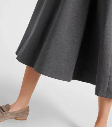Brunello Cucinelli Cotton-blend midi skirt | Thumbnail 3