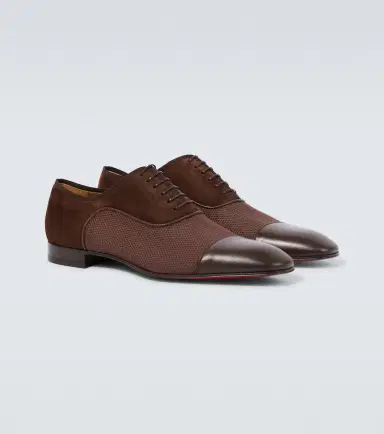 Christian Louboutin Greggo leather-trimmed suede Oxford shoes | Thumbnail 4 Christian Louboutin Greggo leather-trimmed suede Oxford shoes | Thumbnail 4