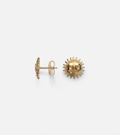 Sydney Evan Sunburst 14kt gold earrings with diamonds | Thumbnail 3