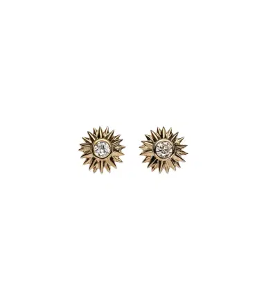 Sydney Evan Sunburst 14kt gold earrings with diamonds | Thumbnail 1