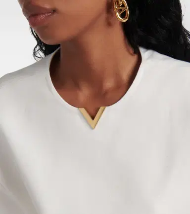 Valentino VGold cotton gabardine crop top | Thumbnail 2