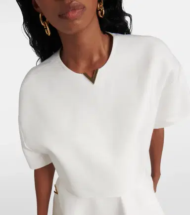 Valentino VGold cotton gabardine crop top | Thumbnail 5