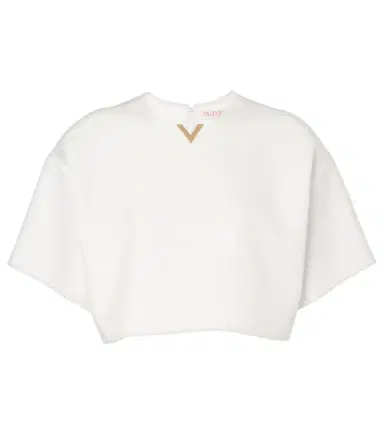 Valentino VGold cotton gabardine crop top | Thumbnail 1