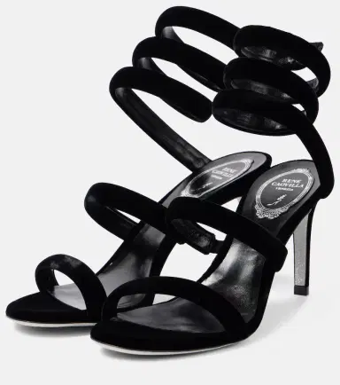 René Caovilla Cleo 80 velvet sandals | Thumbnail 3