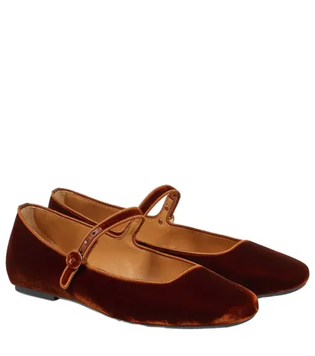Tod's Velvet Mary Jane flats