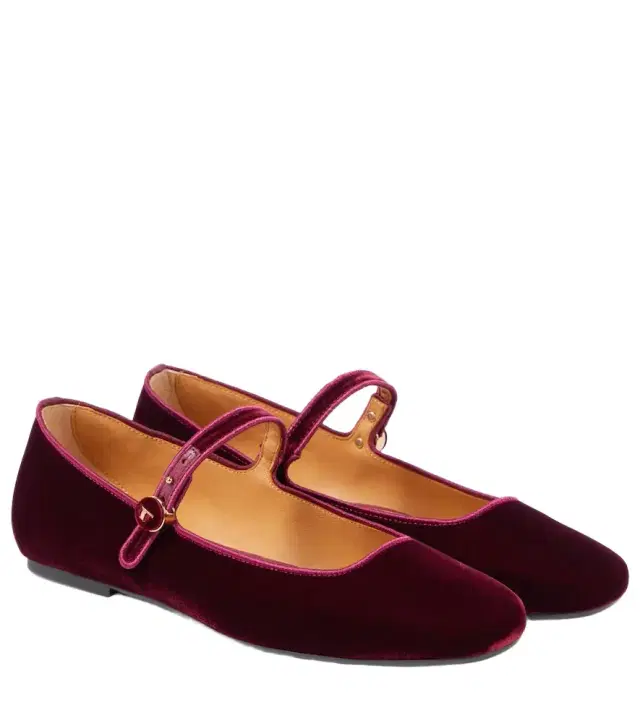 Tod's Velvet Mary Jane flats