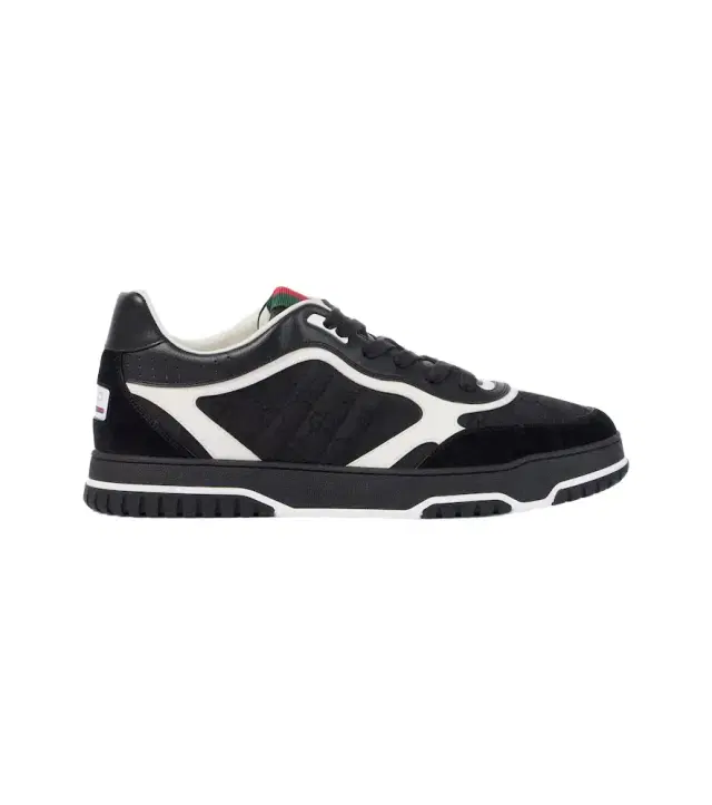 Re-Web GG Canvas leather-trimmed sneakers