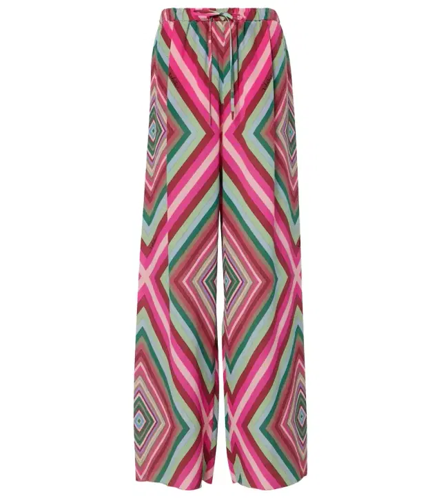 Valentino Printed silk palazzo pants