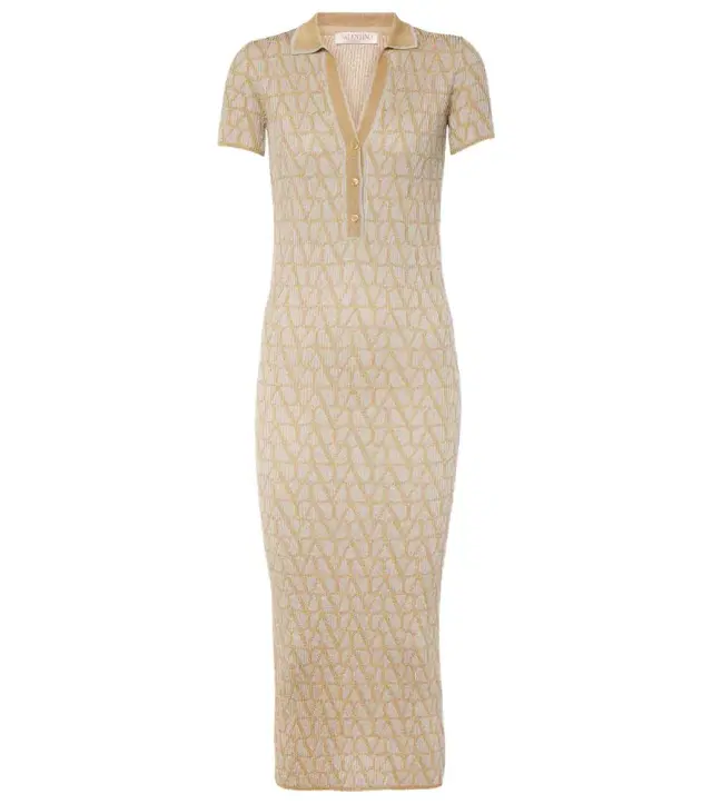 Valentino Toile Iconographe lamé jacquard midi dress
