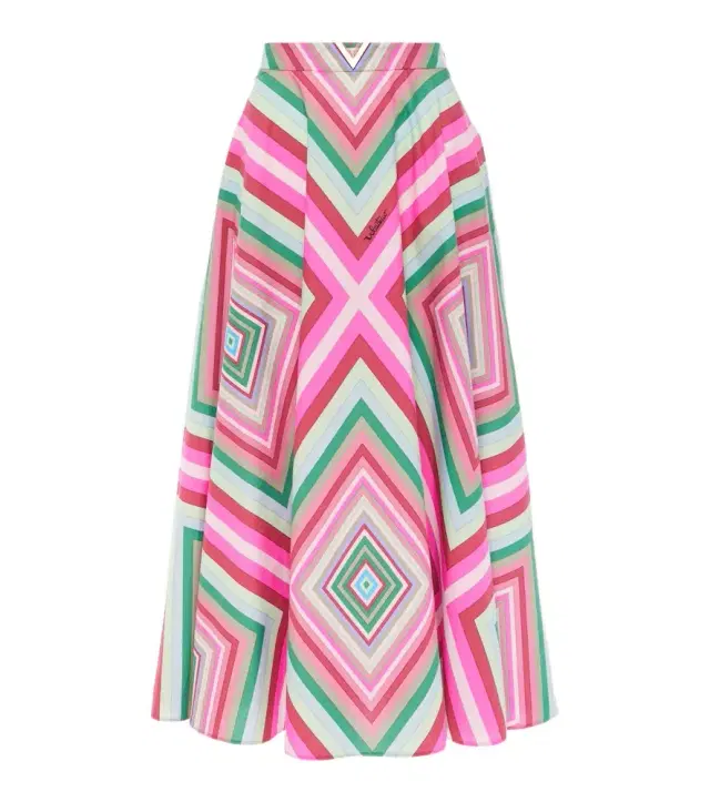 Valentino Rhombus 75 cotton poplin maxi skirt