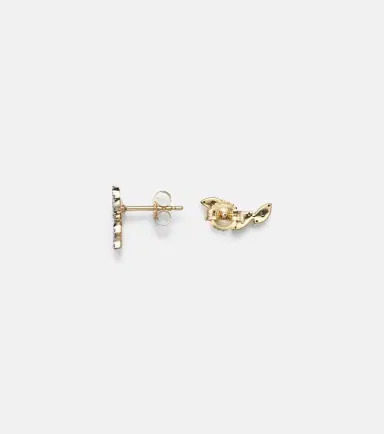 Stone and Strand Muse Tiara 10kt gold earrings with diamonds | Thumbnail 2