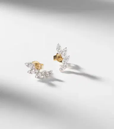 Stone and Strand Muse Tiara 10kt gold earrings with diamonds | Thumbnail 5