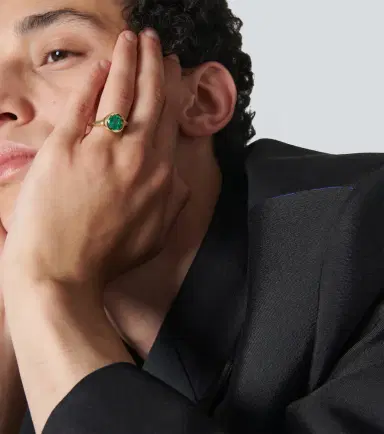 Octavia Elizabeth Lenny 18kt gold ring with emerald | Thumbnail 2