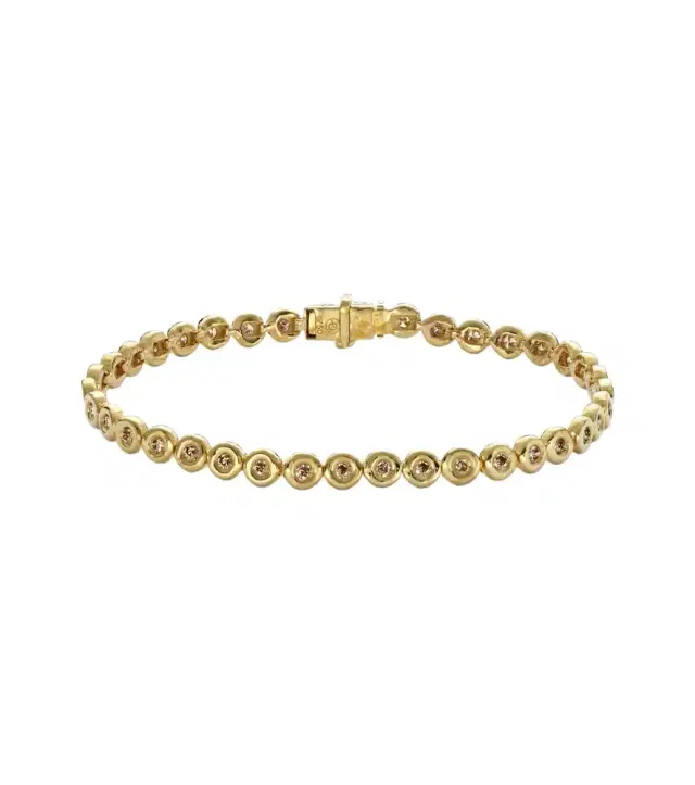Octavia Elizabeth Blossom 18kt gold tennis bracelet with diamonds