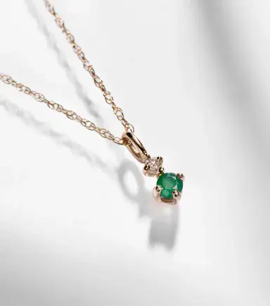 STONE AND STRAND Tiny Emerald Goddess 14kt gold choker with emeralds and diamonds | Thumbnail 4