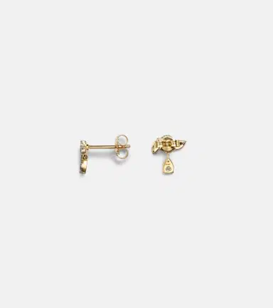 Stone and Strand Muse Drop 10kt gold earrings with diamonds | Thumbnail 2