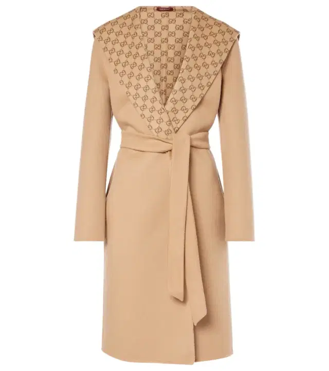 GG reversible wool and silk coat