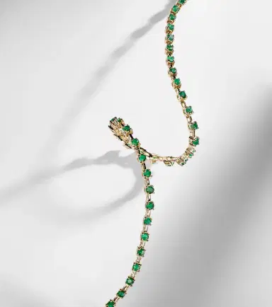 STONE AND STRAND Emerald Ace 14kt gold tennis bracelet with emeralds | Thumbnail 5 STONE AND STRAND Emerald Ace 14kt gold tennis bracelet with emeralds | Thumbnail 5
