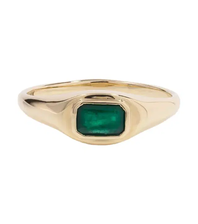 Green With Envy 14kt gold ring with emeralds