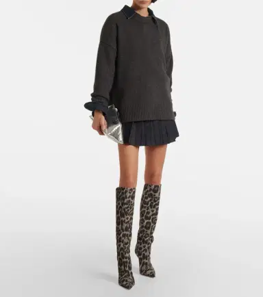 Paris Texas Jessica 105 calf hair knee-high boots | Thumbnail 5