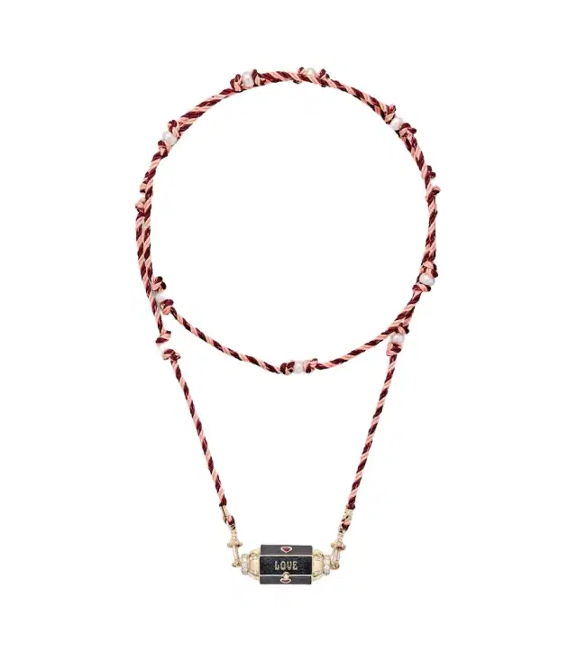 Love Is Blind 18kt gold locket necklace with gemstones