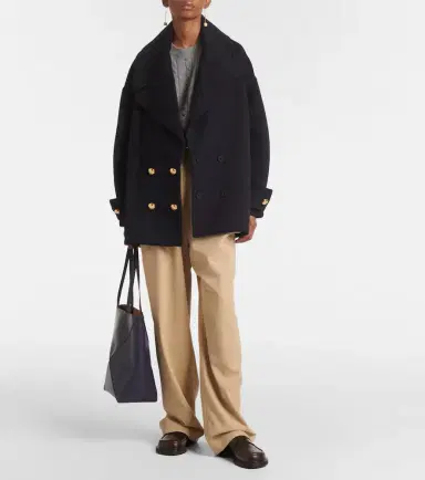 Loewe Pebble wool peacoat | Thumbnail 4