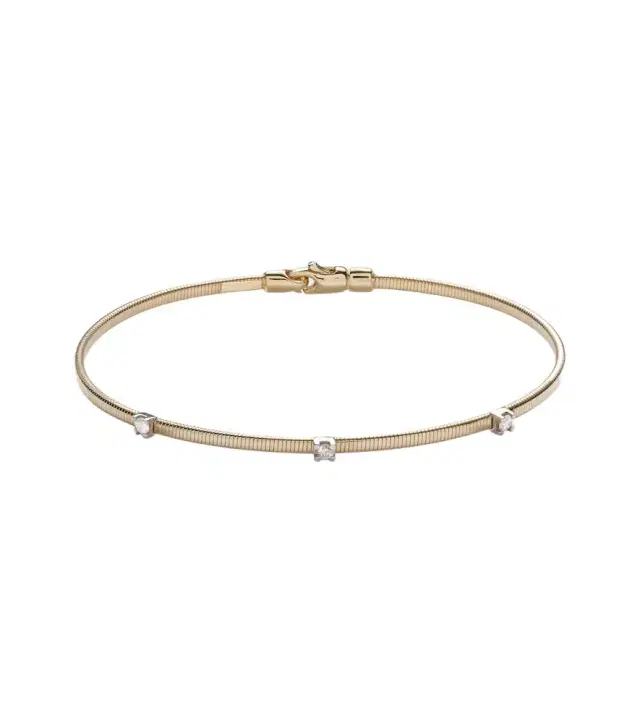 Stone and Strand Liquid Gold 14kt gold bracelet with diamonds