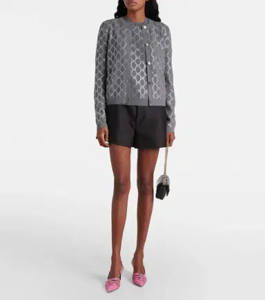Gucci GG embellished wool jacquard cardigan | Thumbnail 2