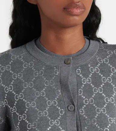 Gucci GG embellished wool jacquard cardigan | Thumbnail 5