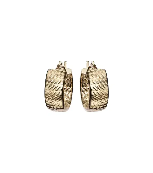 Stone and Strand Le Groove 14kt gold hoop earrings
